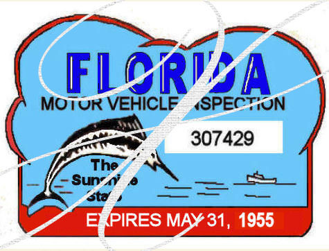 Modal Additional Images for 1955 Florida Inspection sticker